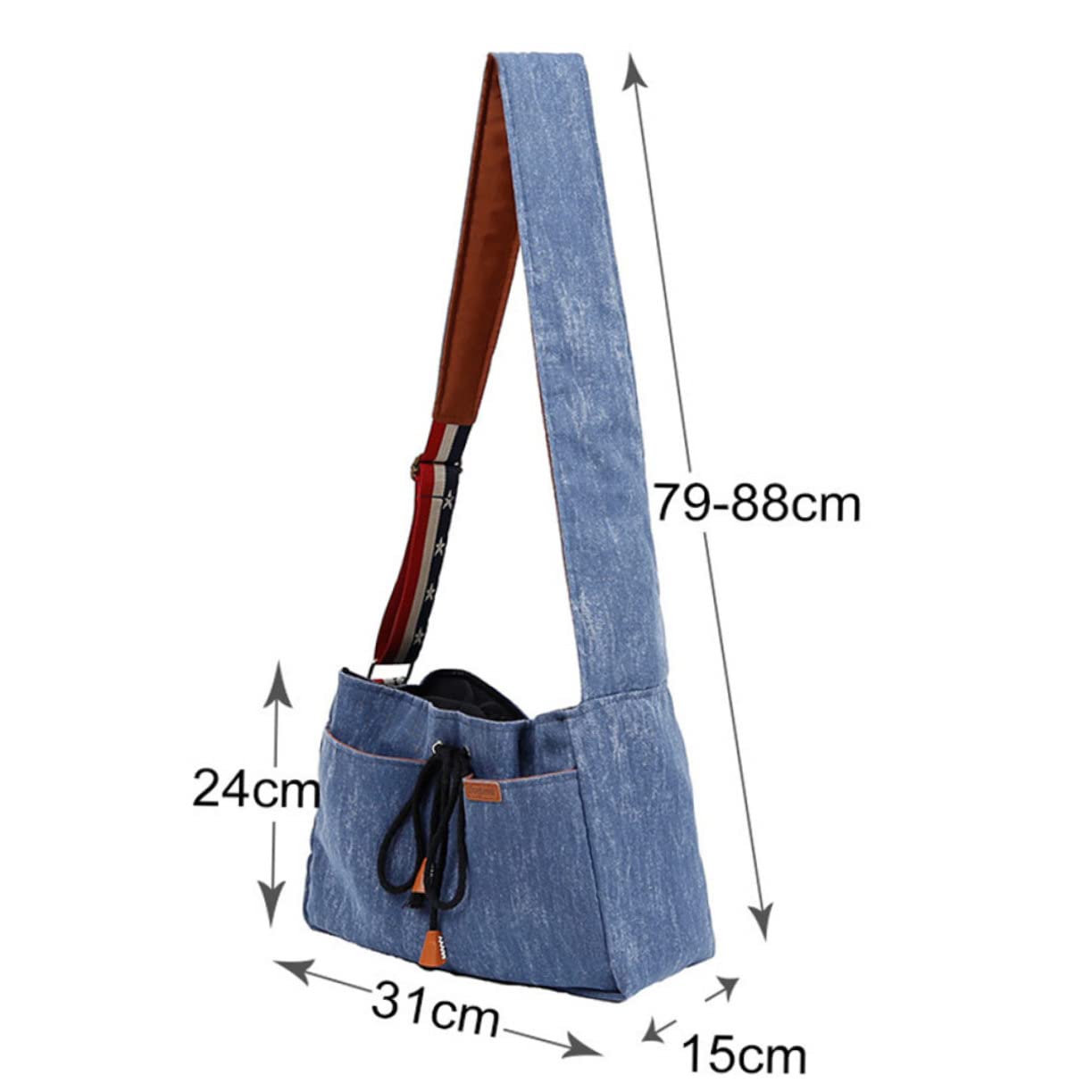 COLLBATH Cat Dog Carrier Sling Hands-Free Pet Bag for Outdoor Travel Compact Pet Shoulder Bag Safety Rope