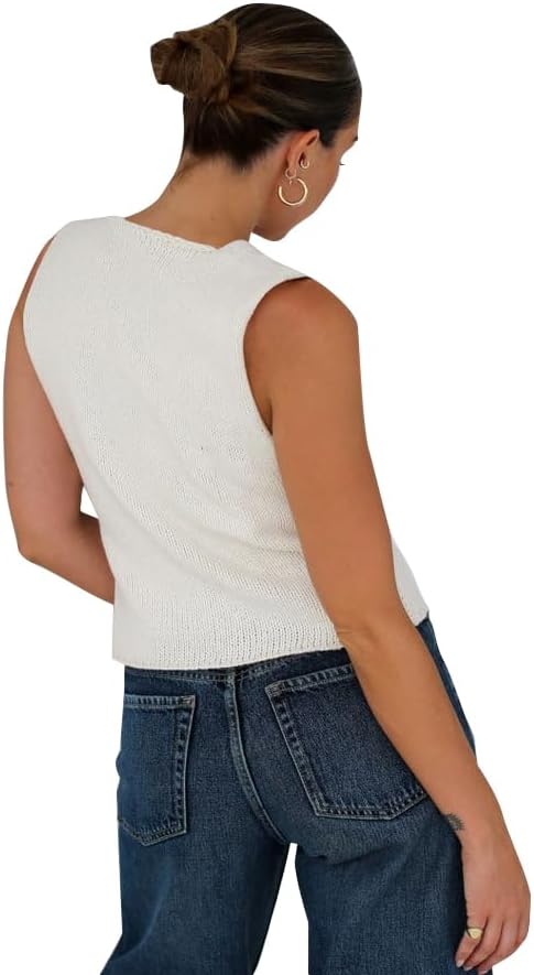 BZB Sweater Vest Women 2025 Summer Basic Tank Tops Crochet Knit Vests Sexy Sweater Sleeveless Vest Top - Image 2