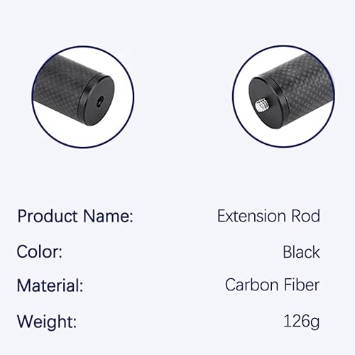 Miniatura 7 de Accesorio ligero del extensor de poste de la barra de extensión de la fibra de carbono para el estabilizador del trípode