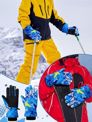 Image of Geyoga Kids Waterproof Winter Snow Ski Gloves