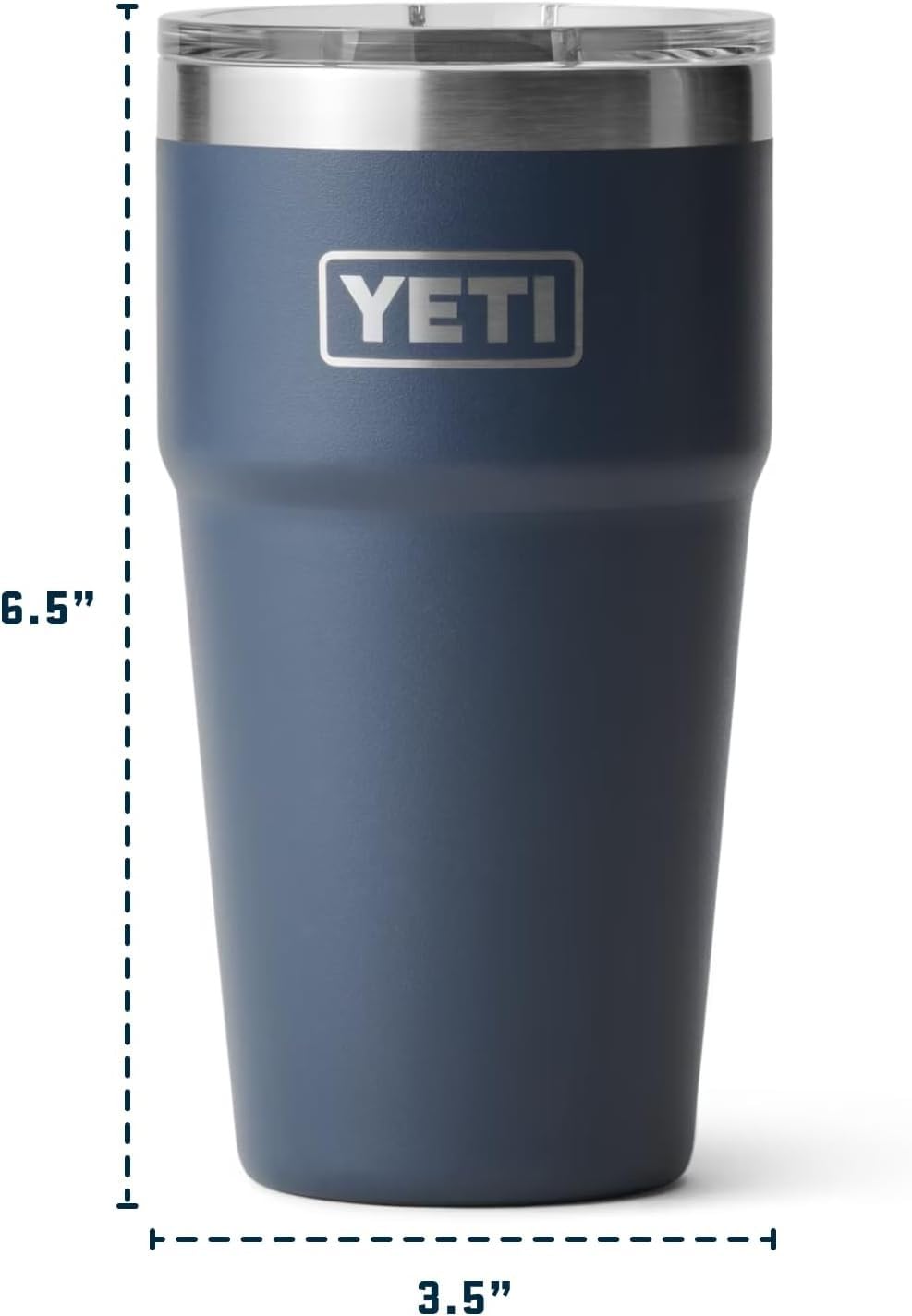 YETI Rambler 20 oz (591 ml) Stackable Cup with Removable Magslider Lid, Stainless Steel Vacuum Insulated Coffee Cup, Black Forest Green - Image 2