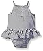 Calvin Klein Baby-Girls Yarn Dyed Stripe Jersey Sun Suit with Headband, Black/White, 6-9 Months