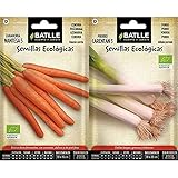 Semillas Ecológicas Hortícolas - Zanahoria Nantesa 5 - ECO - Batlle & Puerro Grueso de Carentan 3 - ECO