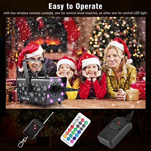 hakuta snow machine 800w snow machine with 8 led rgb lights 13 led lighting colors and 2 remotes perfect for christmas halloween valentine39s day wedding parties and dj stage