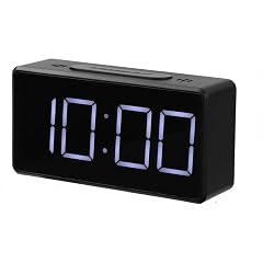 NA LED Display Digital Alarm Clock Desk Clock USB Port Snooze Electronic Clock Temperature Tester-2 Brightness White Light