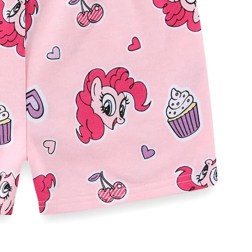 Image of My Little Pony Pinkie Pie Girls Short Sleeve T-Shirt and French Terry Shorts Set for Big Kids