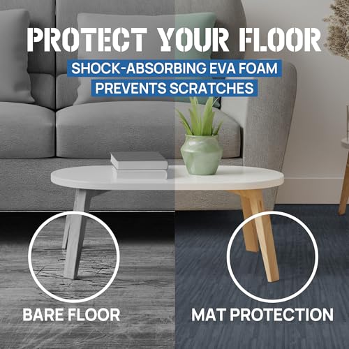 Image of Yes4All EVA Interlocking Mats, Puzzle Floor Tiles, Foam Floor Padding with Border for Furniture, Home Space, Living Room, Garage