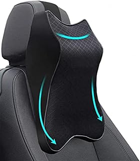 GERIX Pack of 1 Memory Foam Car Neck Rest Pillow Seat Cushion Headrest Ergonomic Neck Support Help Relieve Neck Pain for Driver Front Back Seat, Office Chair, Fit Most Vehicles - Amazon product rated Grade A