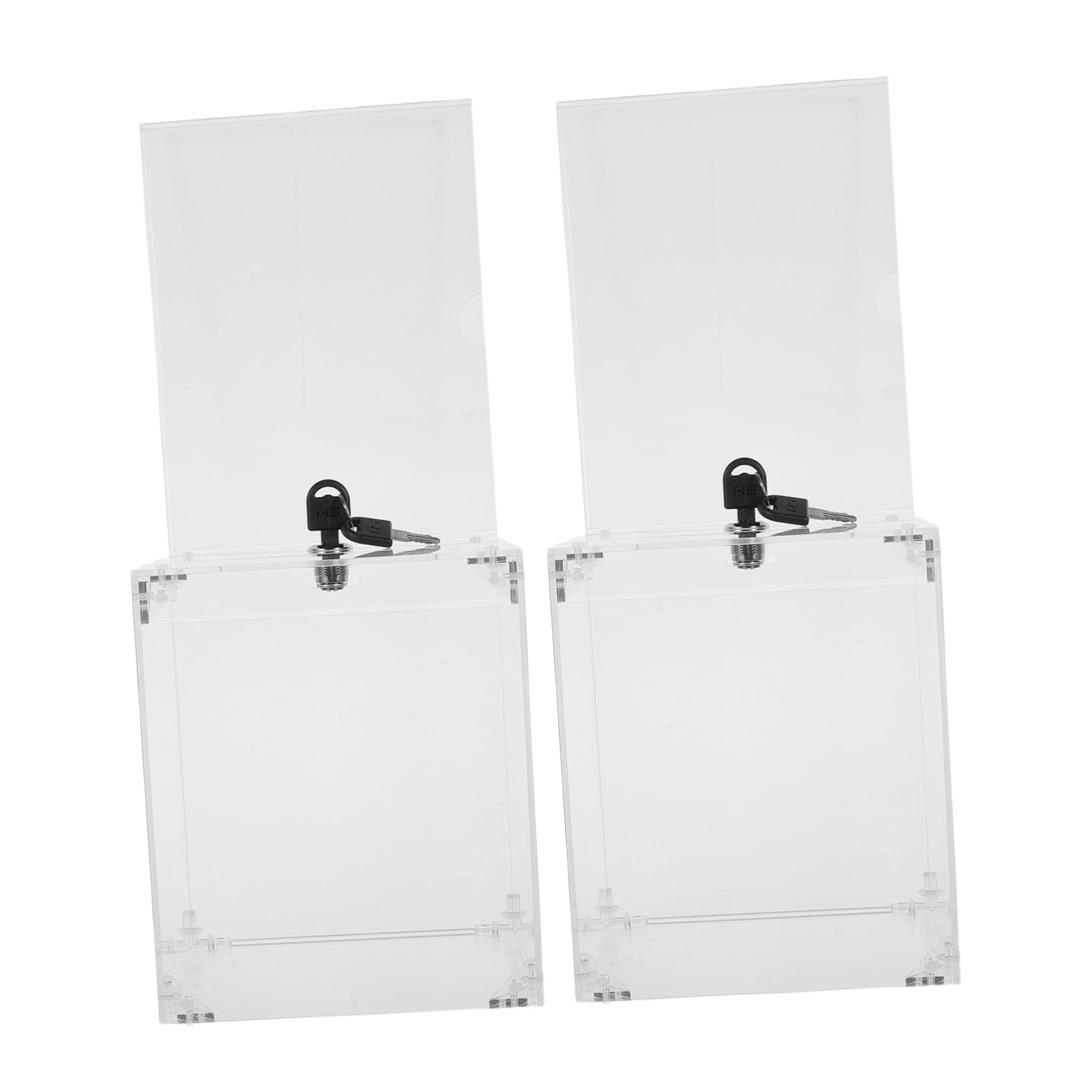 2 Piezas Buzón de Sugerencias Transparente con Cerradura y Soporte