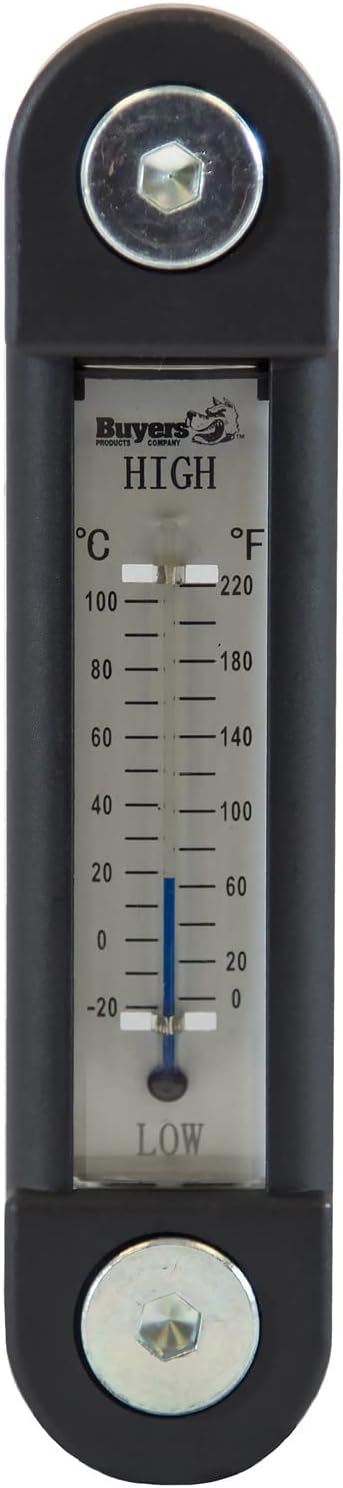 Buyers Products LRD02A Black and Silver Oil Level Gauge with Thermometer