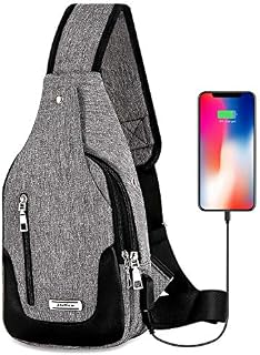 DOUN Lightweight Casual Canvas Unbalance Backpack Crossbody Sling Shoulder Bag Chest Bag