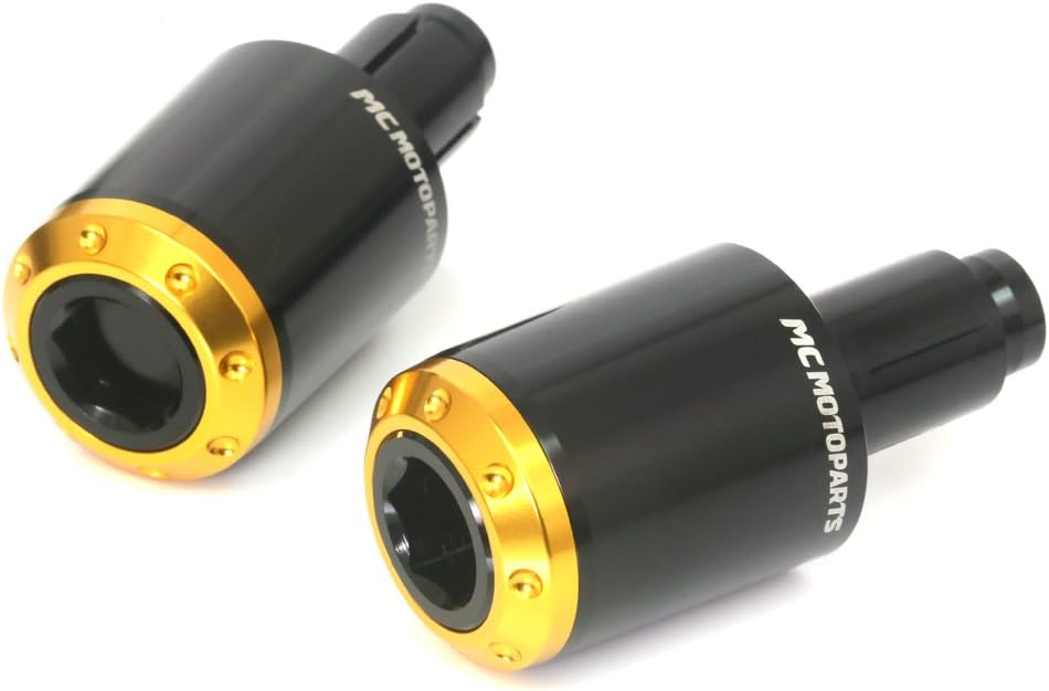 ATOM CNC Bar Ends Bar End Sliders Compatible with 13-17mm Diameter Handlebar Universal Motorcycle (Gold)