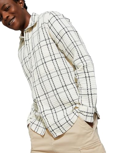 Image of Max Men's Cotton URB N Regular Fit Checked Casual Shirt