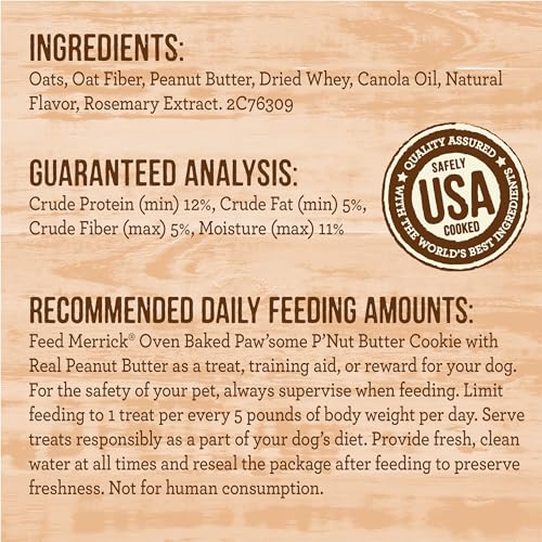 Merrick Oven Baked Canine Treats, Pure Cookies For Canine, Paw’some P’nut Butter Cookie With Actual Peanut Butter – 11 oz. Bag Merrick Oven Baked Canine Treats, Pure Cookies For Canine, Paw’some P’nut Butter Cookie With Actual Peanut Butter – 11 oz. Bag