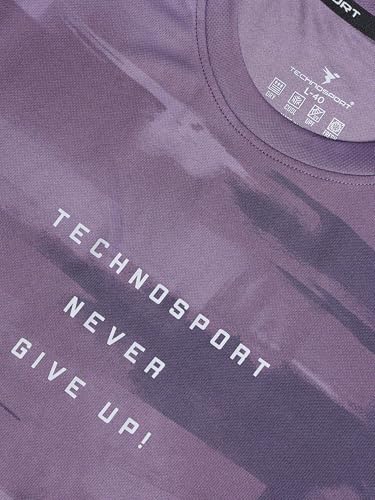 Image of TECHNOSPORT Men's Regular Fit Half Sleeve Crew Neck T-Shirt, TECHNOCOOL+ Quick Dry Moisture Wicking Stretchable Sports Gym and Casual Wear
