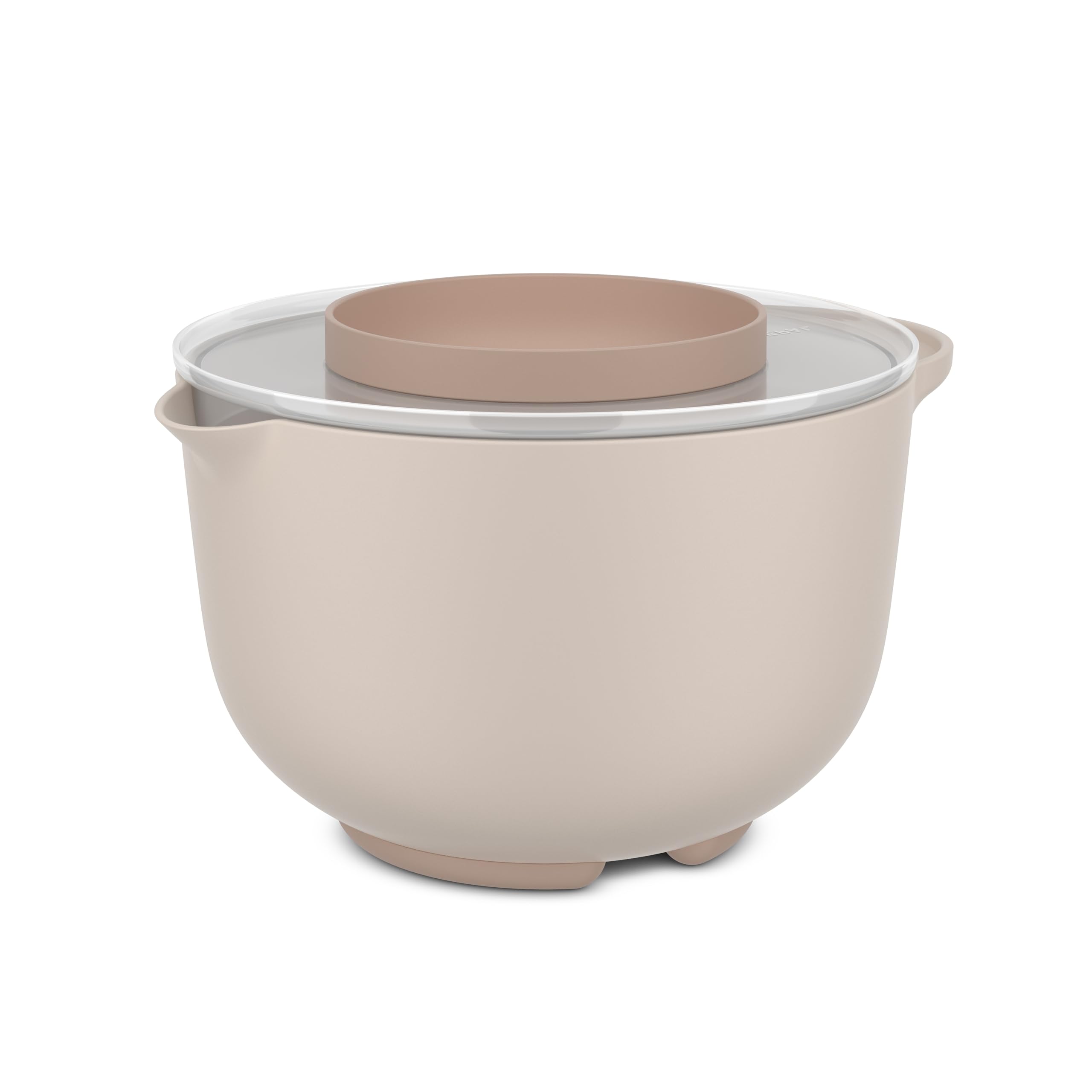 Mepal - Mixing Bowl with Lid Chef it - Non-slip Base - Microwave & Dishwasher Safe - Bowl - High Impact Material resists up to 110°C / 230°F - 3000 ml - Chalk