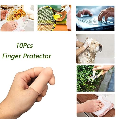 Gel Finger Protectors Finger Caps Silicone Fingertips Protection - Finger Cots Great for Trigger Finger, Finger Arthritis, Finger Cracking and Other Finger Pain Relief (Nude, Small) - Thumbnail 5