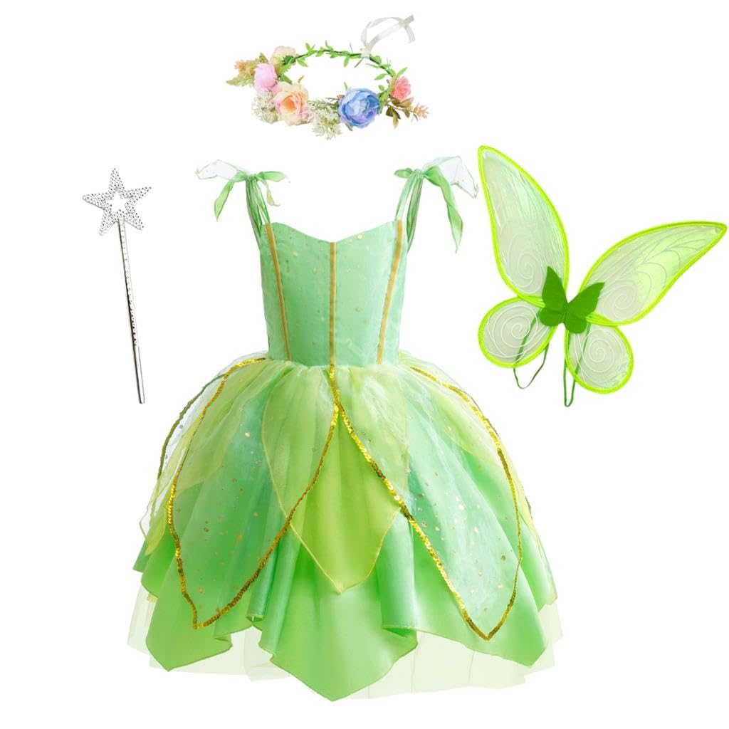 Lito Angels Green Fairy Costume for Baby Girls Age 12-18 Months, Green