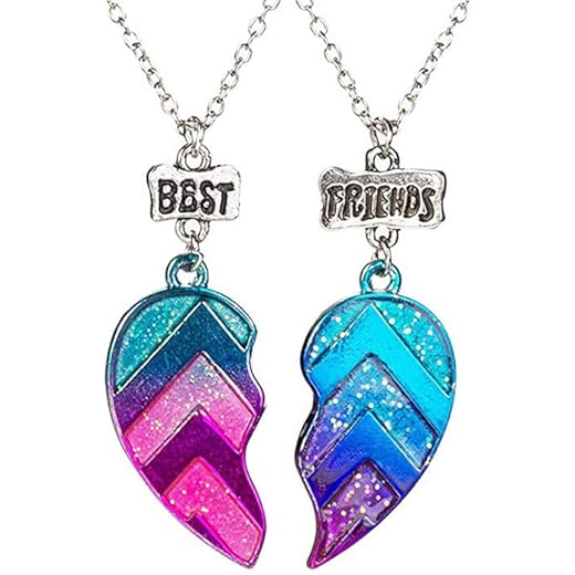 Magnetic Heart Pendant Necklace Set 2 Pcs