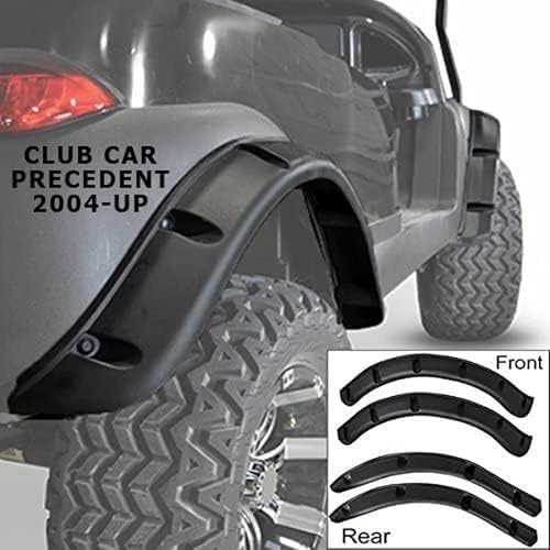 Huskey 4PCS Club Car Precedent Golf Cart Fender Flares with Self-Tapping Screws for 2004-Up G&E Models,Constructed of Impact-Resistant ABS plastic for Lifted Golf Cart with Offroad Tires