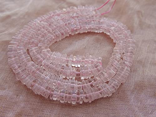Perles en quartz rose naturel heishi pour créer vos bijoux bohèmes et colliers d'été