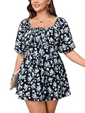 SCOMCHIC Women Plus Size Polka Dot Rompers