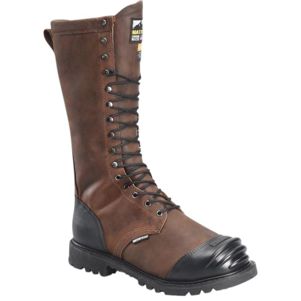 Matterhorn Tailings 16" Met Guard Steel Toe Insulated Waterproof Work Boot for Men - Durable Industrial & Construction Footwear, Dark Brown - 13 M