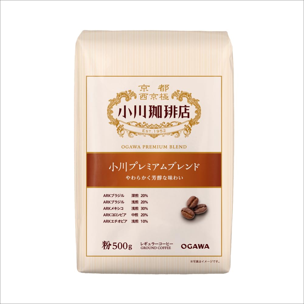 Amazon | 小川珈琲店 小川プレミアムブレンド 粉 500g | 小川珈琲 | 焙