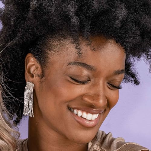 INK+ALLOY Beaded Earrings for Women Dangling, Marilyn Luxe Seed Bead Fringe Tassel Earrings, Hypoallergenic Handmade Jewelry for the Modern Bohemian, 2.25-Inch Length2