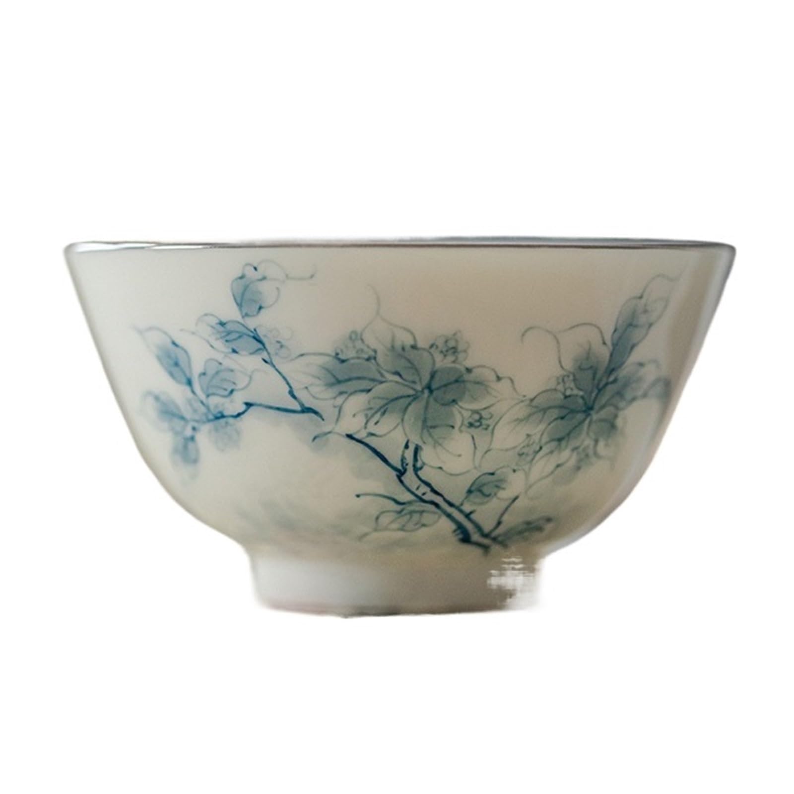 Filiżanka Do Herbaty Ręcznie Malowana Hibiskus Antyczna Niebiesko-biała Porcelanowa Miseczka Na Herbatę Ceramiczna Herbata Gongfu Prezent Chińska Kultura Herbaciana Zestaw 80ml WyjąTkowe Obrazy