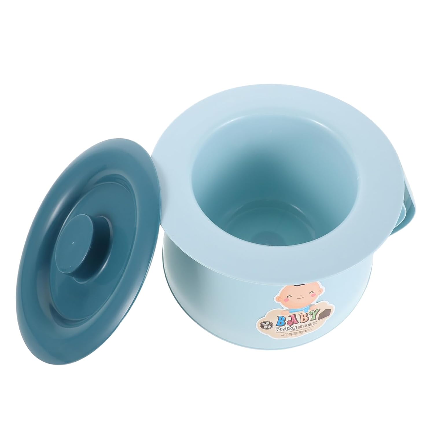 Abaodam Portable Chamber Pot with Lid, Blue Pee Bucket Toilet with Handle for Home and Camping Potty Training