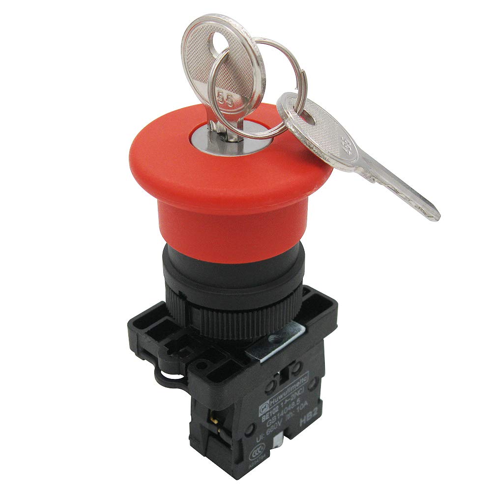 Red Shut Off 10A Emergency Shut Off Switch 2pcs Red Mushroom Emergency Stop Shut Off ...