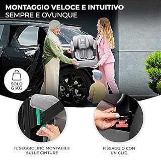 Kinderkraft COMFORT UP I-SIZE 76-150 cm Seggiolino auto 9-36 kg, Poggiatesta Regolabile di 11 livelli, Seduta spaziosa, Cinture di Sicurezza, Inserto modulare dotato, Gruppo 1/2/3, Grigio