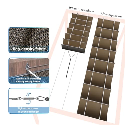 Voile d'ombrage rétractable extérieur 3x4 m résistant UV forme U - 4