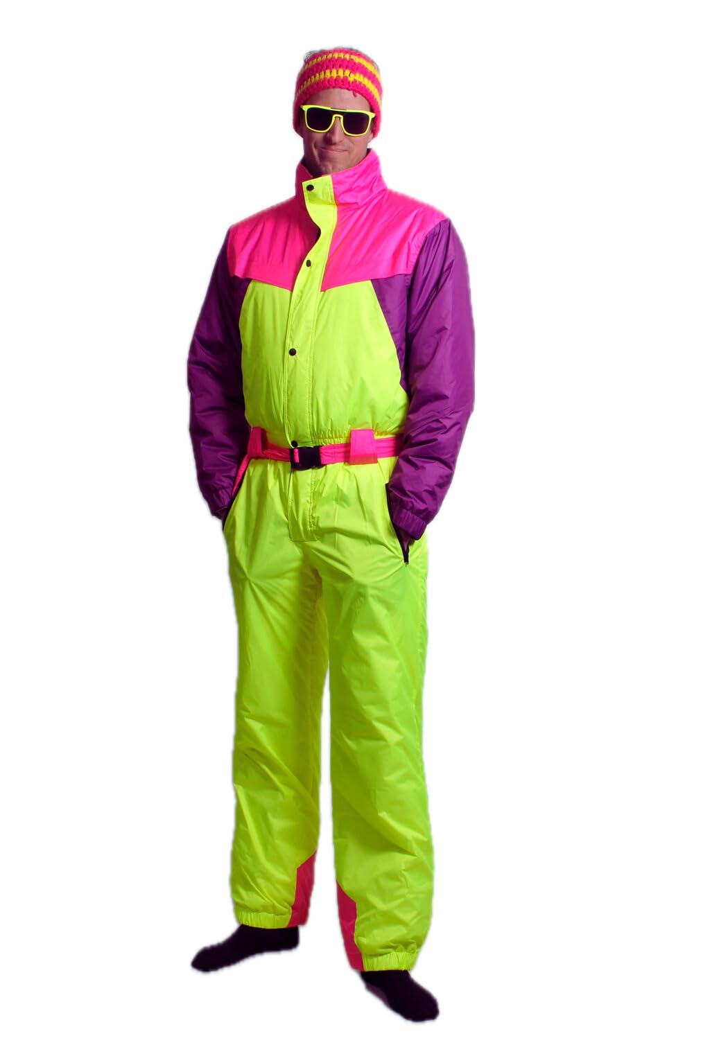 Funky Alps - Tuta da sci vintage - Abbigliamento da sci unisex retrò - Antivento e impermeabile - Perfetto per gli sci Après - Disponibile nelle taglie dalla S alla XXL