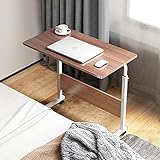 mesa de centro con ruedas de madera 【Ajustable y Móvil:】La altura es ajustable, ya sea que se siente en el piso o en la silla / sofá o cama, puede ajustar la altura de la mesa a sus necesidades; El diseño de ruedas móviles, que te permite mover en cualquier lugar como desee. Muy práctica.