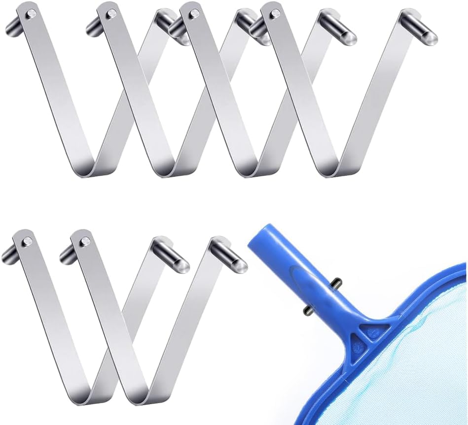 6 Stück Pool V-Clips - Ersatzclips Für Poolbürsten & Reinigungszubehör