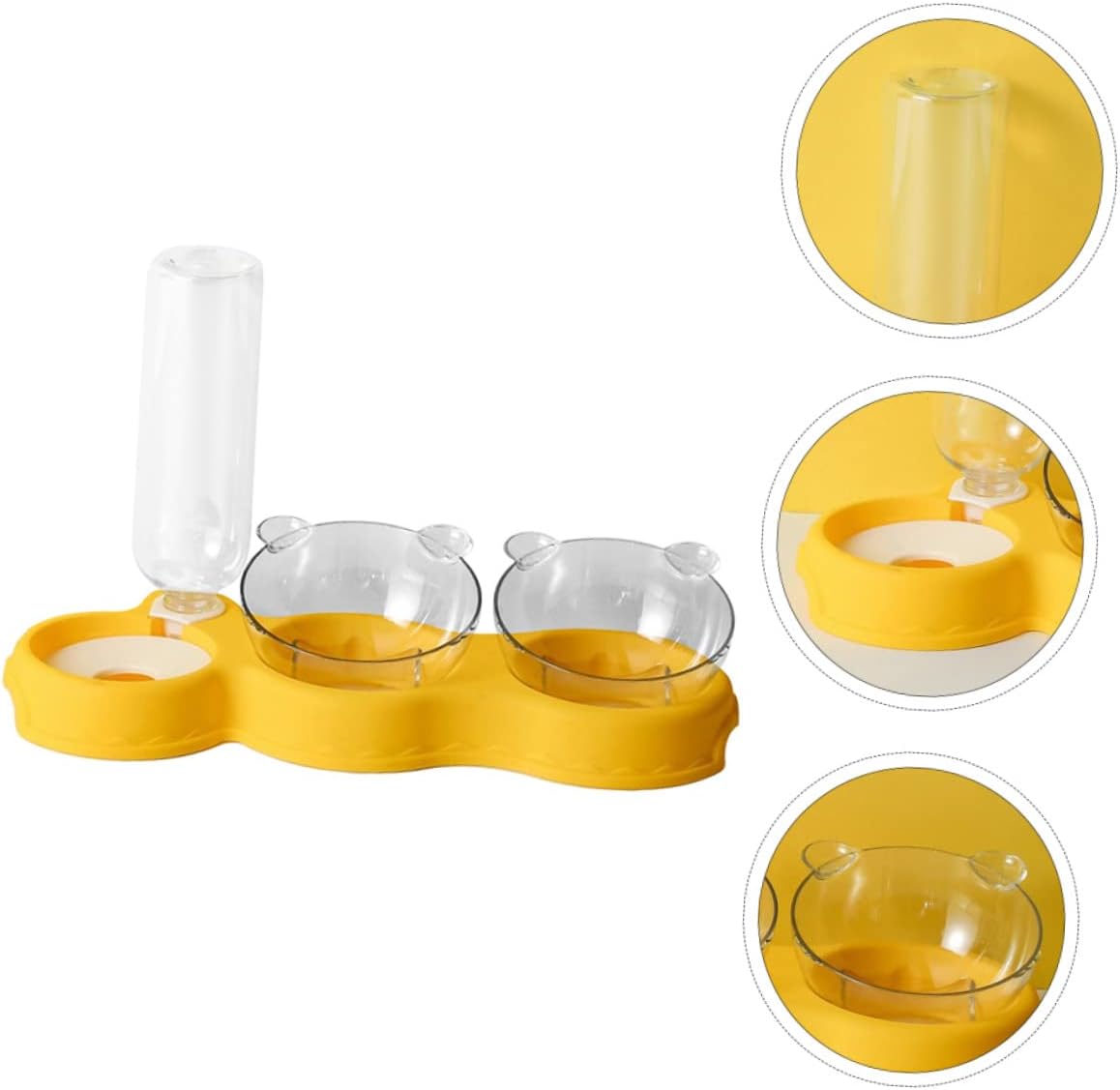 COLLBATH 1pc Automatic Cat Feeder and Water Dispenser Lightweight Double Bowl for Cats Easy to Clean Detachable Design Storage for Dry and Wet Food