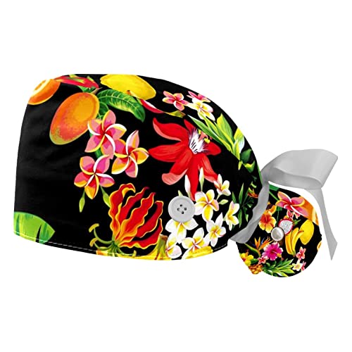 Casquettes de travail aux motifs de fruits pour cuisine et soin
