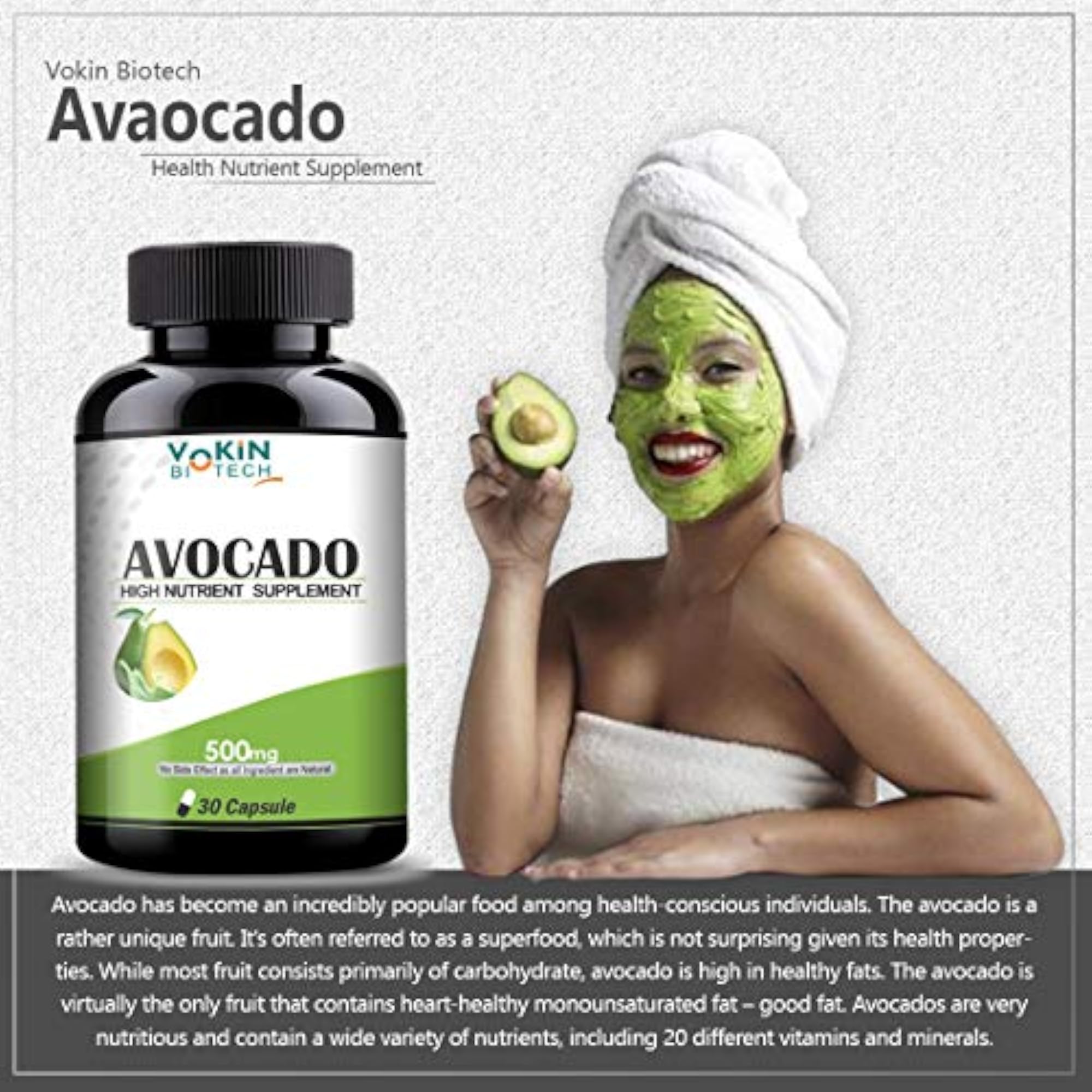 Vokin Biotech Avocado Capsule, Herbal Health Supplement