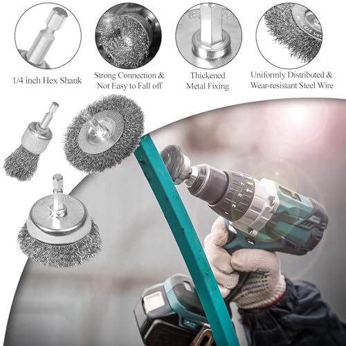 Geumzsw G0004601 15 Pack Wire Brush For Drill Set,Wheel Brush,Cup Brush thumb #2