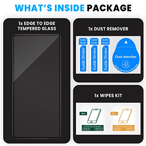 Image of FIRST MART Edge to Edge Tempered Glass for Google Pixel 7A 5G (6.1 Inch) with Easy Self Installation Kit | Black Case Friendly Screen Protection