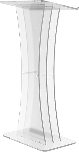 Miniatura 7 de FixtureDisplays® Atril de púlpito de acrílico transparente Lucite Podium 1803-3