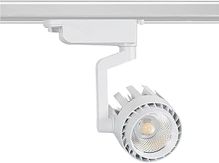 LEDKIA LIGHTING - LED Schienenstrahler | 30W Leistung | 1-Phasenstromschiene | 3000 lm Lichtstrom | COB Technologie | Aluminium, Weiß, 3000K Warmweiß