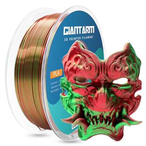 Image of GIANTARM 3D Printer Filament,Shiny Silk Red Green Dual PLA Filament,1.75mm Dimensional Accuracy + /-0.02mm, 1080 Feet per Roll, Vacuum Packaging, for Most 3D FDM Printer