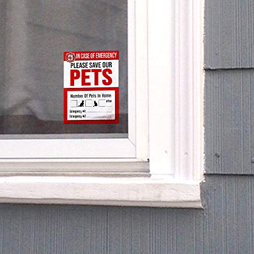 It's A Skin Pet Rescue Sticker Fire Safety - Window Sticker - Save Our Pets Emergency Pet Window Decal - Dog Cat Pet Durable Laminate 4X5-4 Pack #TOP4