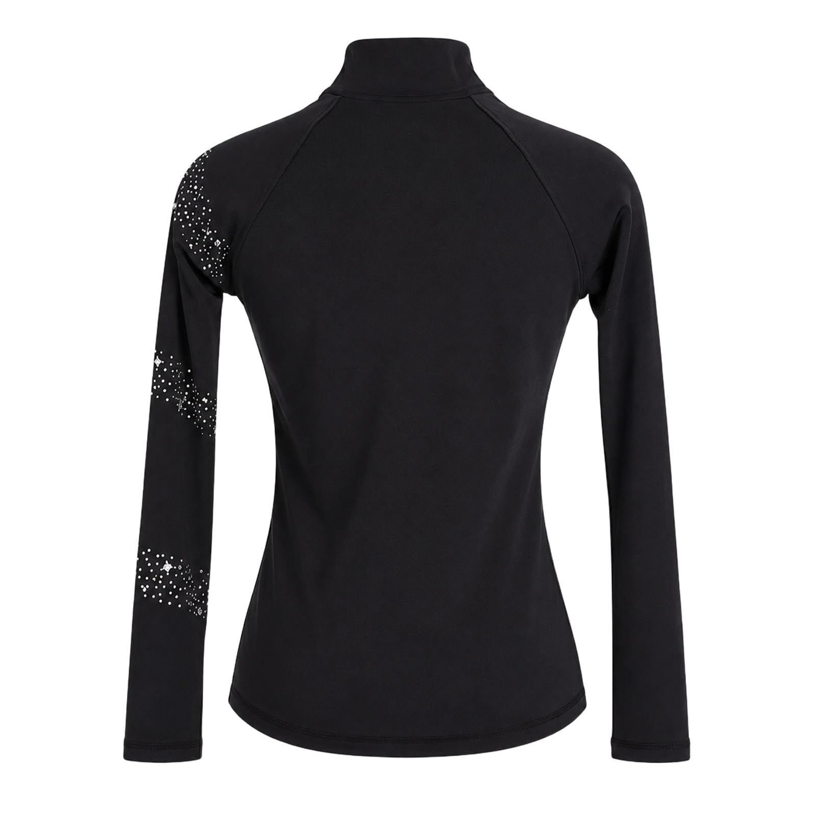 Eiskunstlauf Jacke Damen Teen Reißverschluss Training | Trainingsjacke mit Stehkragen, Reißverschluss, schmaler Passform und Strassdetails for Eisbahn, Aufwärmen und Training.