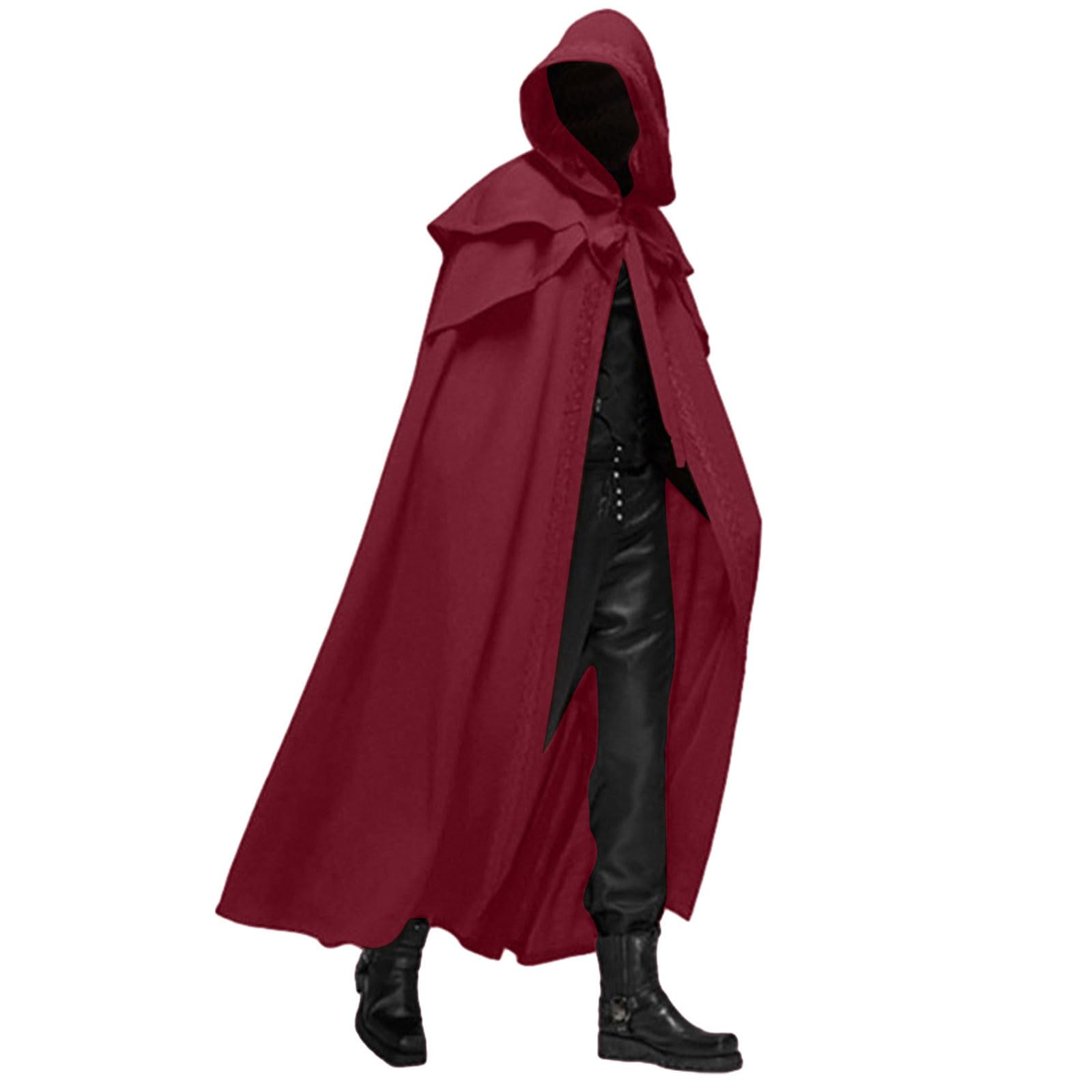 Hooded Cloak Adult UK Sale Full Length Cape Women Men Cosplay Costumes Halloween Black Hooded Cape Witch Cloak Party Vampires Accessories Christmas Ladies Fancy Dress Costume