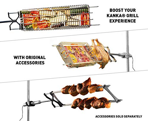 The Kanka Grill: Heavy Duty Rotisserie Grill For Home + Portable For Outdoors. Electric Motor Works With 110-240V Or Batteries. Cook Over Any Grill Or Fire. All Steel Professional Grade Equipment #TOP4
