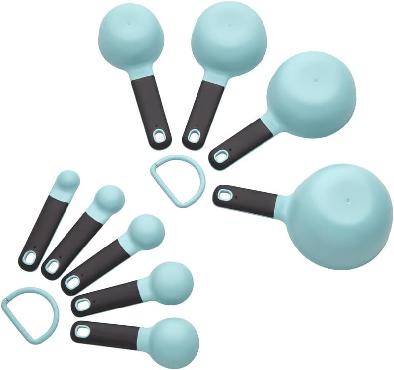 KitchenAid Universal Measuring Cup and Spoon Set, 9 Piece, Aqua Sky